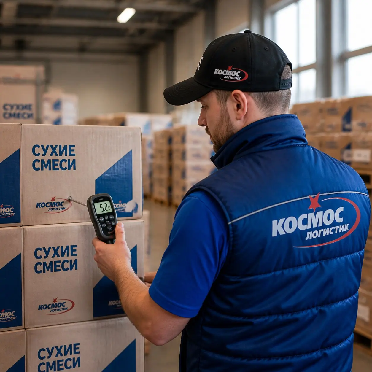Хранение стройсмесей зимой
Смеси портятся от сырости. В Космос Логистик мы держим их на паллетах в сухом цеху | Сетка — социальная сеть от hh.ru