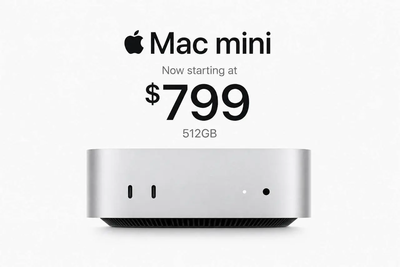 Apple окончательно прекратила продажи базовой версии Mac mini M4 с объёмом встроенной памяти 256 ГБ по цене $599. Сейчас минимальная конфигурация на официальном сайте — 512 за $799 | Сетка — социальная сеть от hh.ru