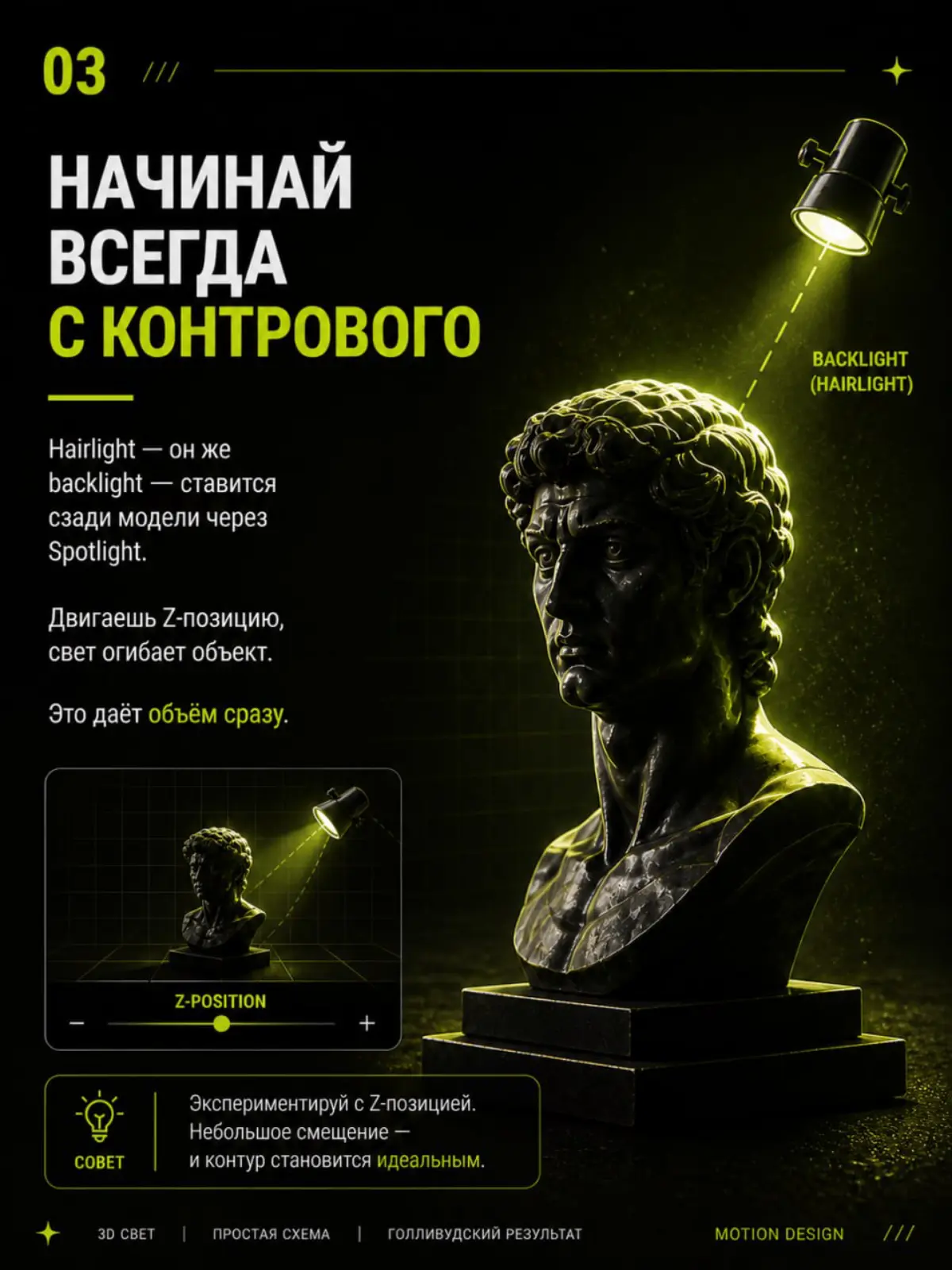 Долго не могла понять, почему мои 3D сцены выглядели как черновик. Модели нормальные, анимация есть -а картинка вме равно плоская. Оказалось, дело в свете | Сетка — социальная сеть от hh.ru