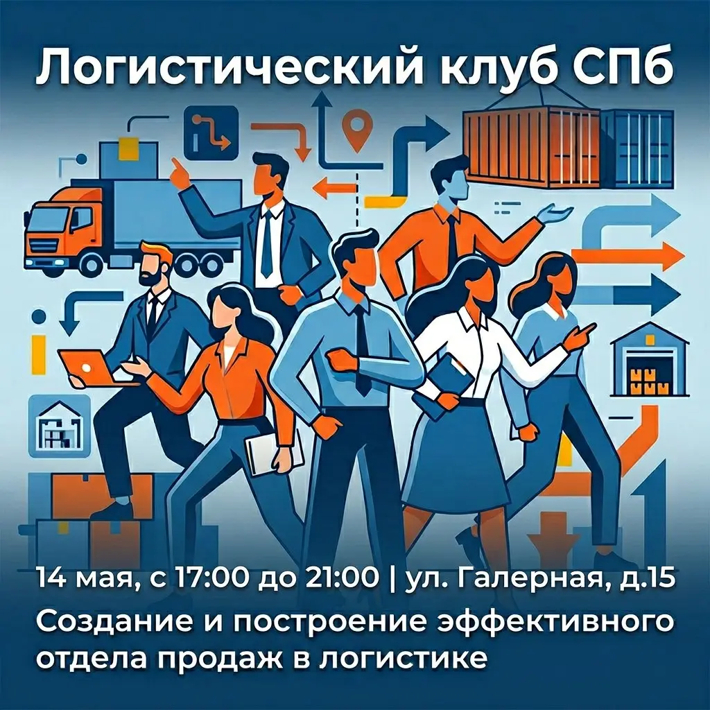 Логистический клуб  | Встреча офлайн СПб | 14 мая 17:00–21:00
Разберем рабочие практики по созданию и развитию отдела продаж в логистике и поиграем в бизнес-игру для мощного нетворкинга | Сетка — социальная сеть от hh.ru