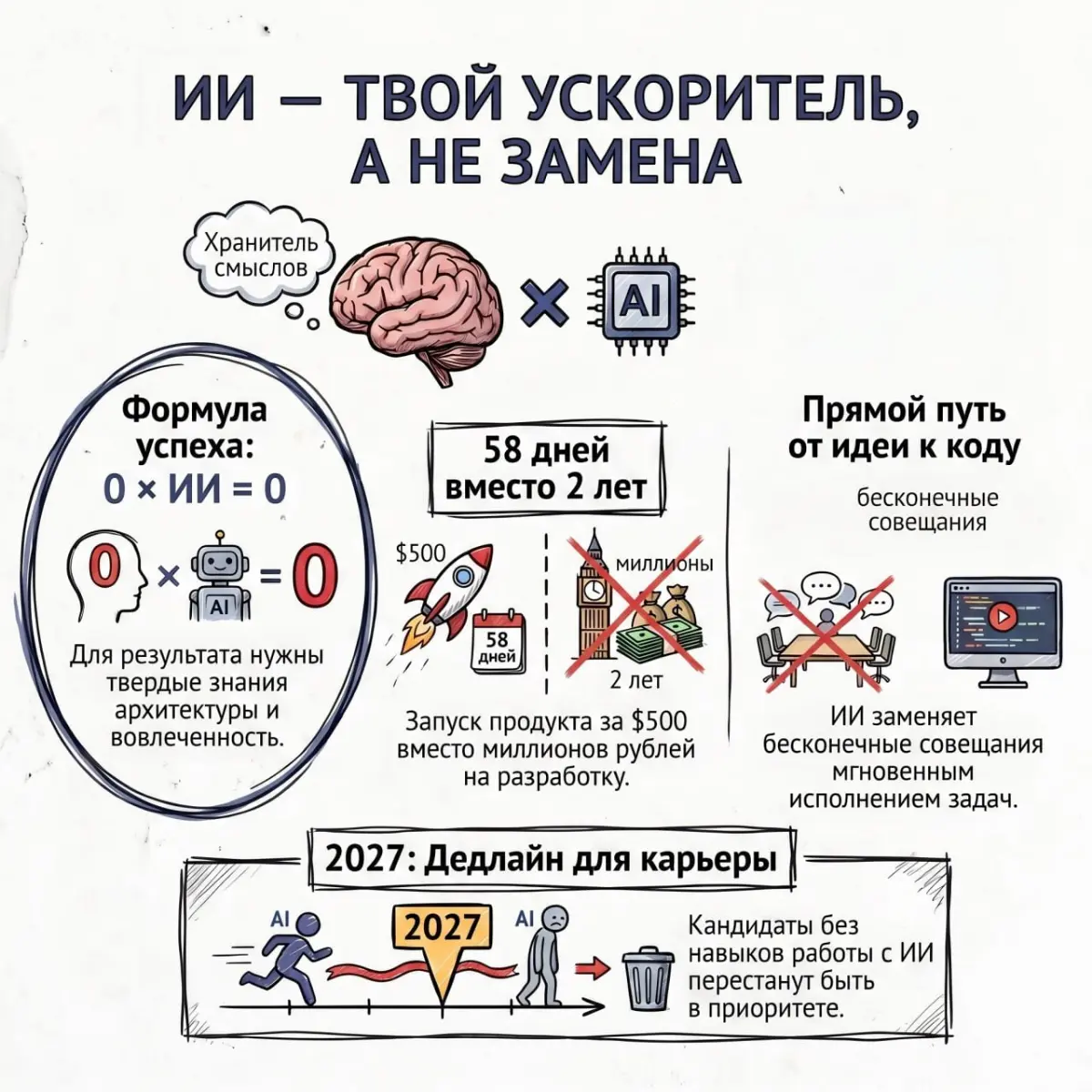 Умножение на ноль: ИИ — это ускоритель, а не замена мозгам | Сетка — социальная сеть от hh.ru