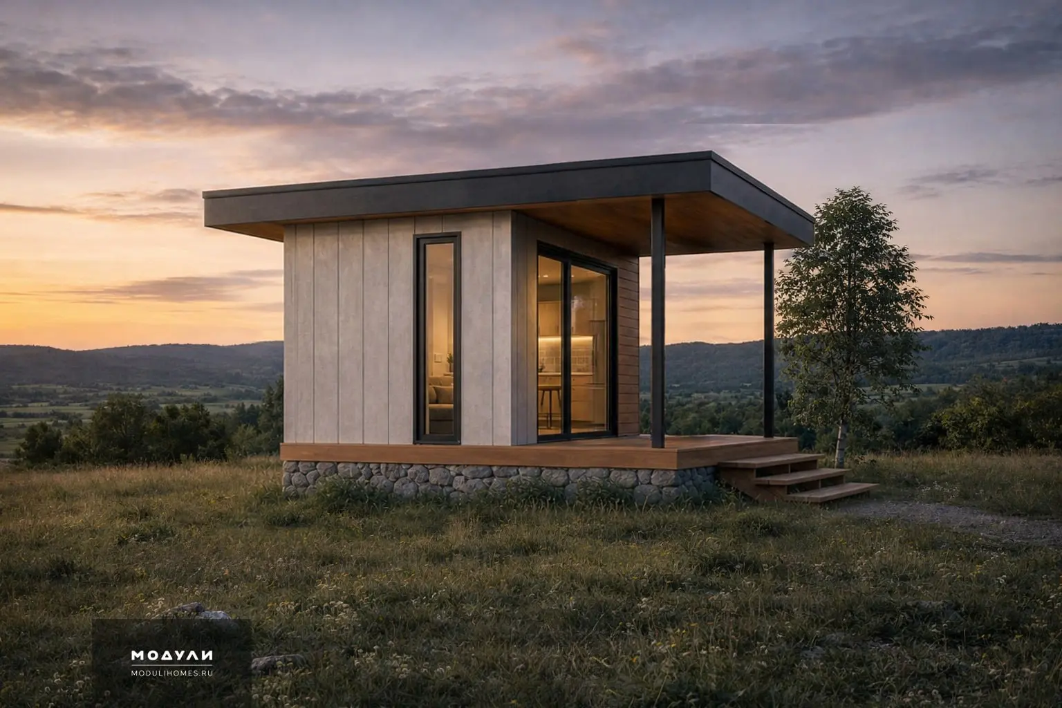 Проект модульного дома 30 м² – 2,5×6 м с крытой террасой
15 м² жилого пространства + 15 м² крытая терраса по фасаду, которая работает как летняя гостиная | Сетка — социальная сеть от hh.ru
