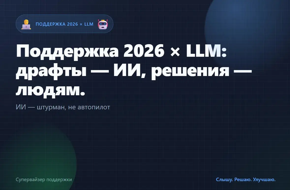 Поддержка 2026 × LLM: драфты — ИИ, решения — людям | Сетка — социальная сеть от hh.ru