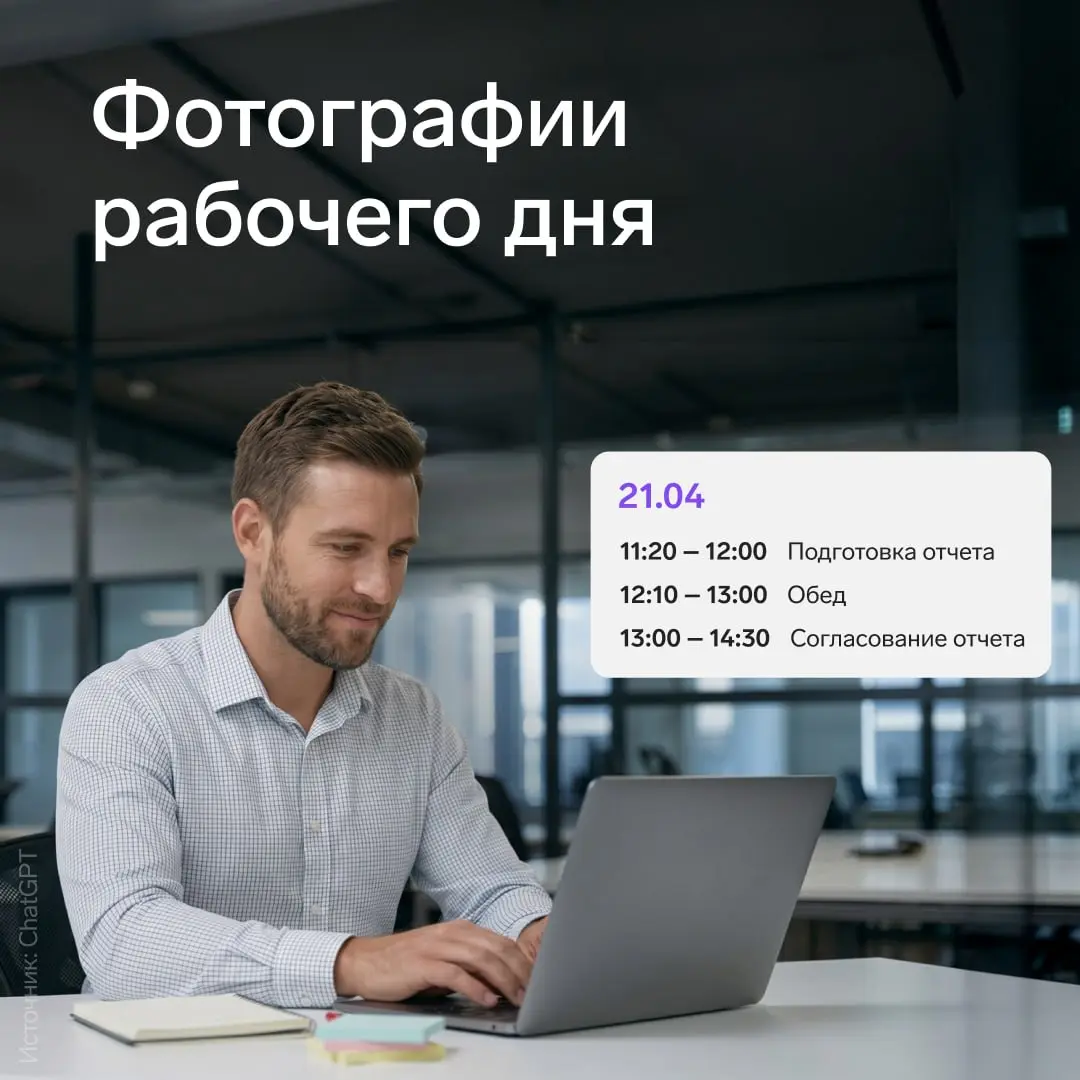 Зачем нужны фотографии рабочего дня
Если поставленные задачи затягиваются, регламенты не выполняются, а подчиненные просят еще ресурсов, можно понять причину с помощью фотографии рабочего дня | Сетка — социальная сеть от hh.ru