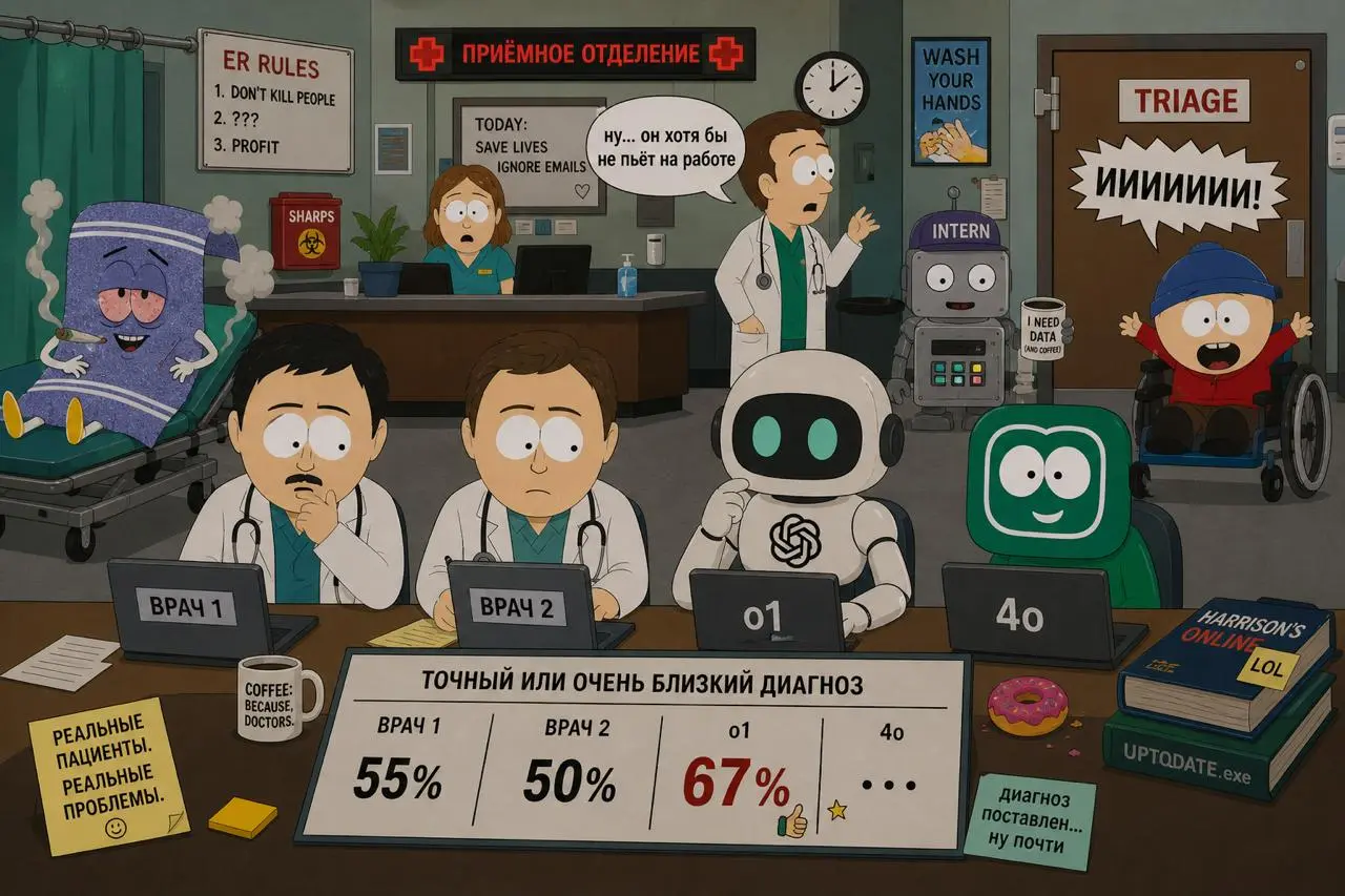 В Гарварде проверили ИИ не на задачках, а на реальных пациентах.
В Science вышло исследование Harvard Medical School и Beth Israel Deaconess Medical Center | Сетка — социальная сеть от hh.ru