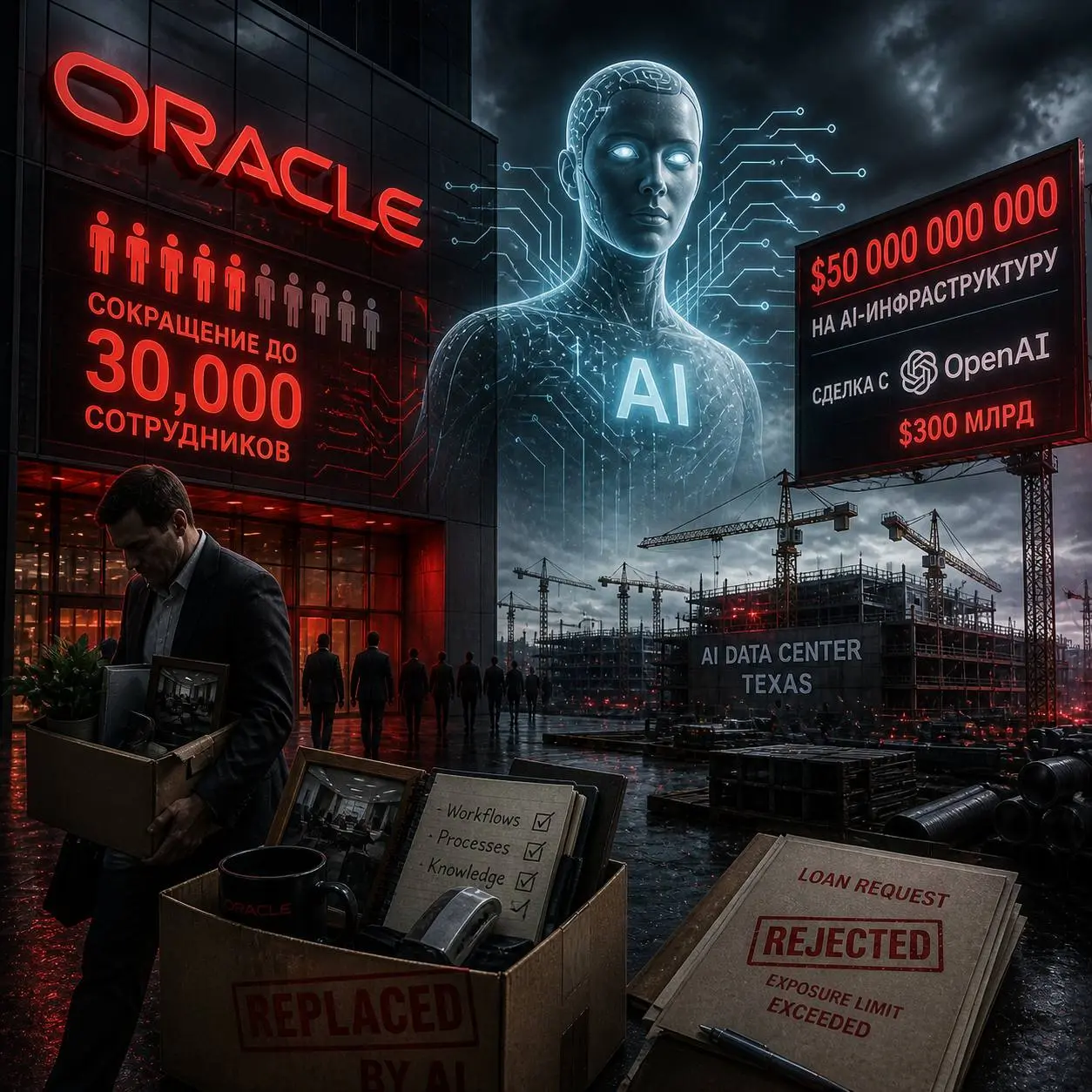 🛠️ 💼 Oracle сокращает до 30 тысяч сотрудников и привлекает $50 млрд на AI-инфраструктуру
Oracle проводит масштабную реструктуризацию: по данным источников WSJ и Forbes, компания уже уволила около 10 т... | Сетка — социальная сеть от hh.ru