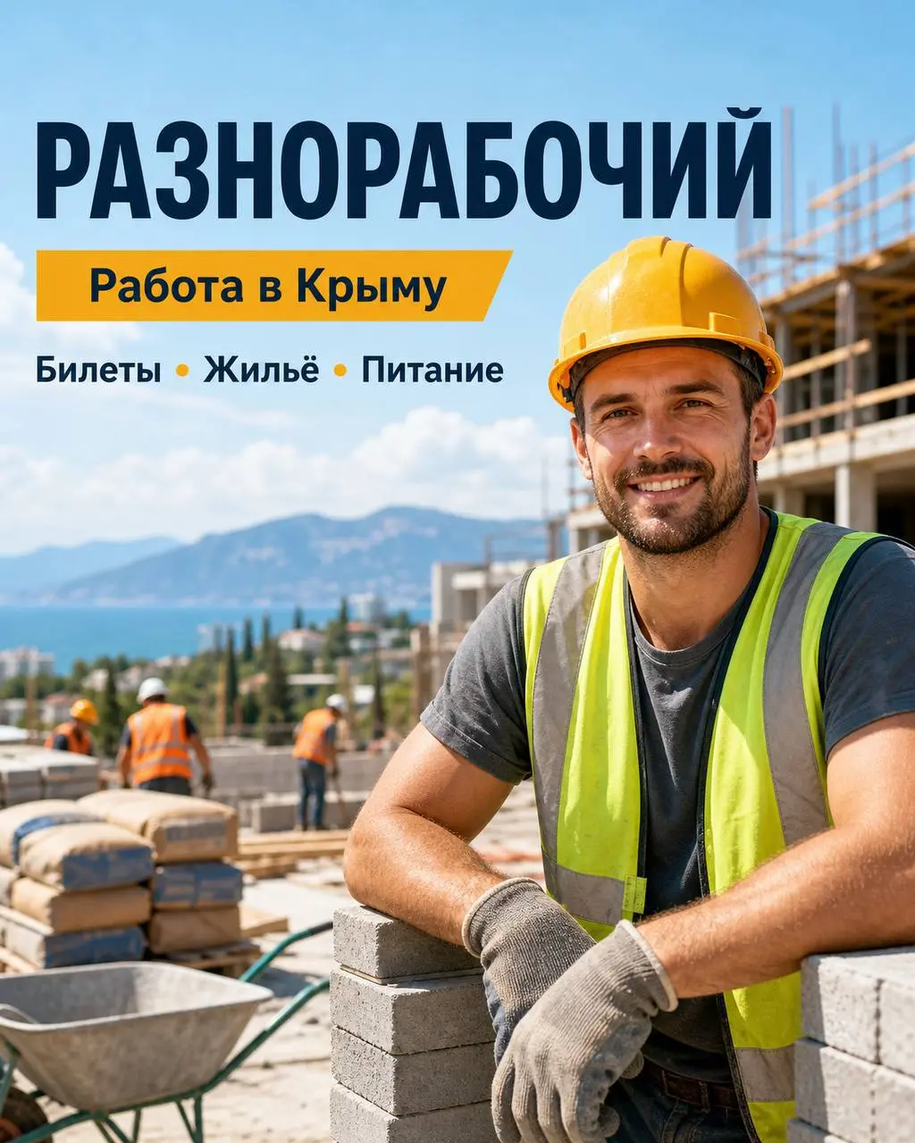 РАЗНОРАБОЧИЙ
От 260 000₽
Прямой работодатель
• Крым
• Строительство
• +79105954041
Полное описание вакансии размещено в Телеграм и Макс. Переходите по ссылке в закрепленном сообщении | Сетка — социальная сеть от hh.ru