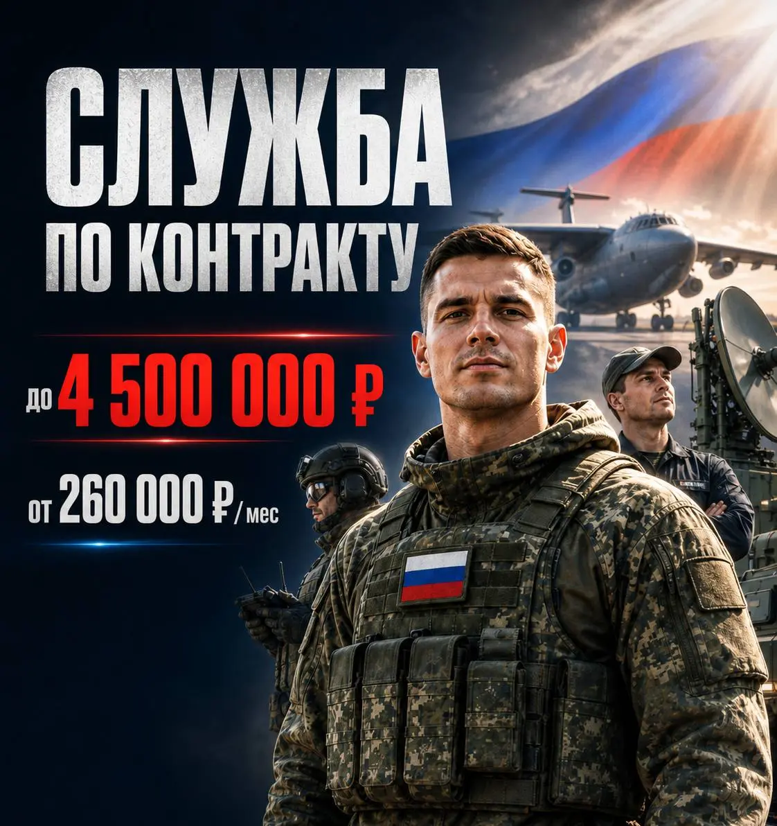 СЛУЖБА ПО КОНТРАКТУ
От 260 000₽
Прямой работодатель
• любой город России
• Охрана и безопасность
• +79255354041
Полное описание вакансии размещено в Телеграм и Макс | Сетка — социальная сеть от hh.ru