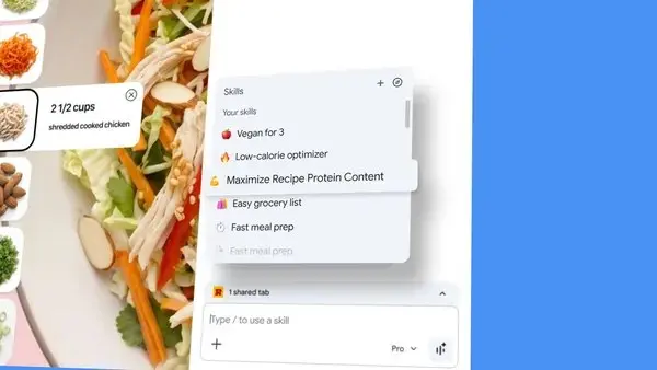 Google представила функцию Skills для превращения AI-промптов в инструменты Chrome
В видео показана функция Skills, позволяющая сохранять лучшие AI-промпты как однокнопочные инструменты прямо в Chrome | Сетка — социальная сеть от hh.ru