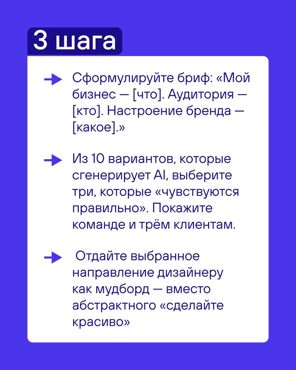 Дизайнер делает 3 концепции за 3 недели, вы просите варианты «в другом стиле», и уходит ещё неделя. А теперь представьте: за один день — 30 направлений (настроение, палитры, типографика, стиль фото) | Сетка — социальная сеть от hh.ru