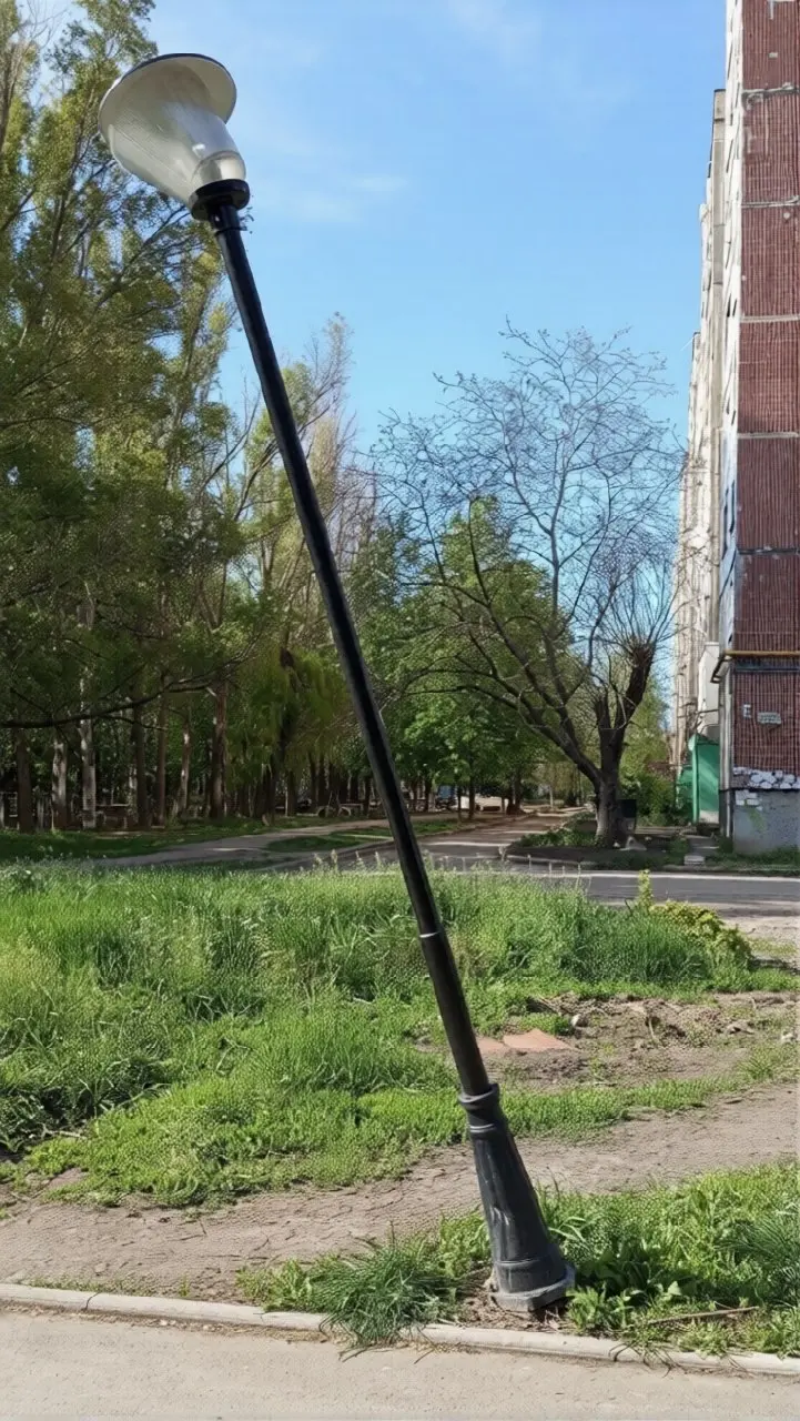 Кто-то сломал фонарный столб на Аллее Победы на Зелёном в Макеевке | Сетка — социальная сеть от hh.ru