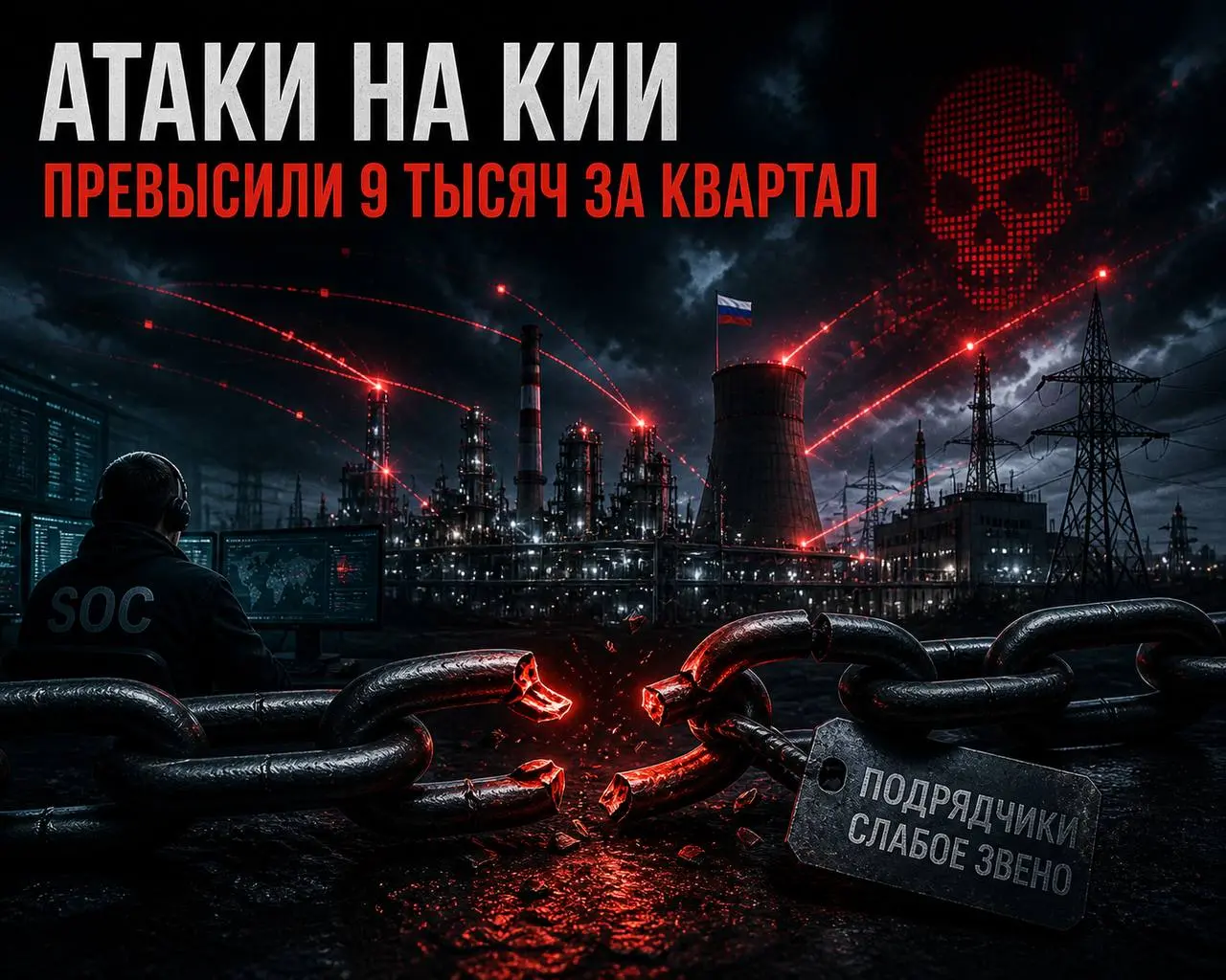 🛠️ 🛡️ Количество атак на критическую инфраструктуру в России превысило 9 тысяч за квартал
По данным RED Security SOC, в первом квартале 2026 года на объекты КИИ пришлось 77% всех кибератак на российск... | Сетка — социальная сеть от hh.ru