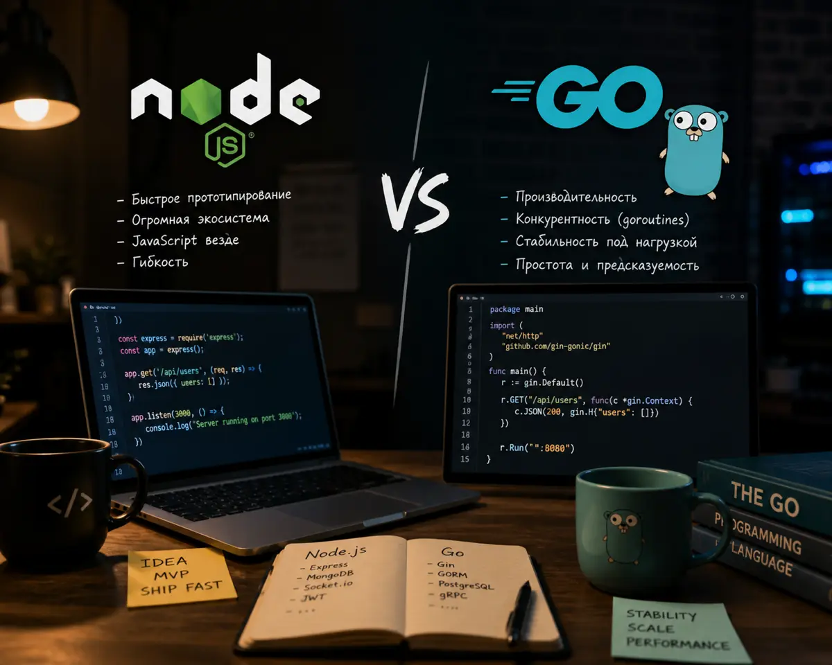 Golang vs Node.js | Сетка — социальная сеть от hh.ru