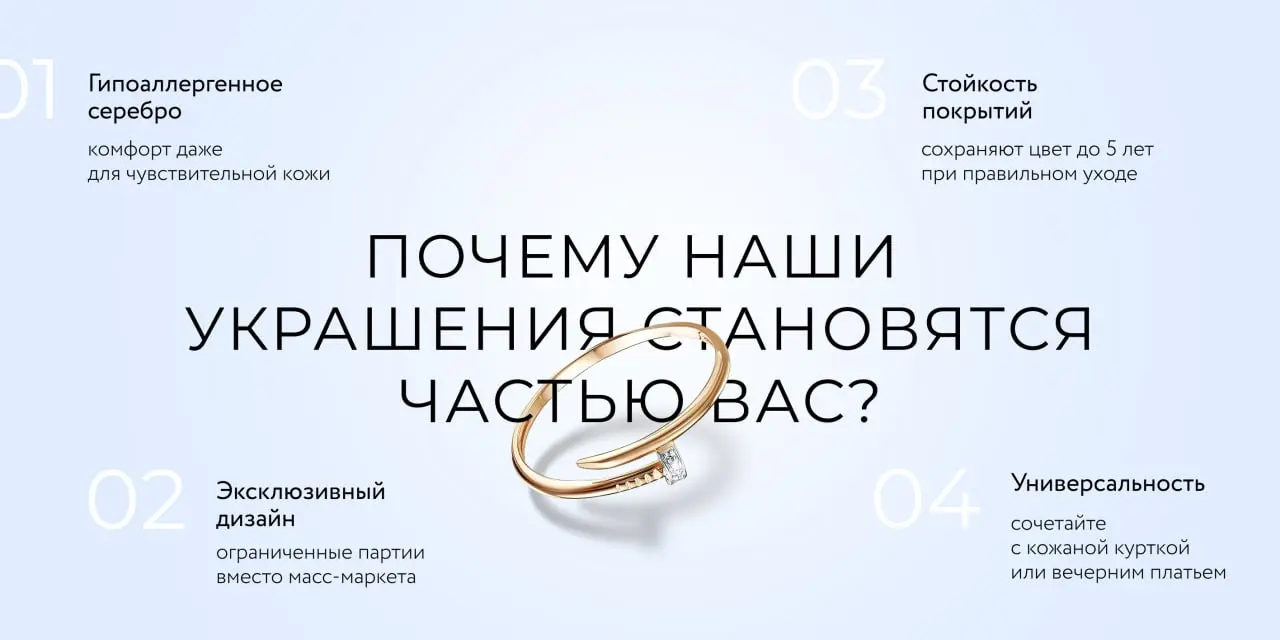 Кейс: рич-контент для бренда украшений 💍✨
Клиент — продавец украшений на маркетплейсе. Товар визуальный, конкурентов — вагон 😅 Стандартные карточки не работали: листали, но не покупали | Сетка — социальная сеть от hh.ru