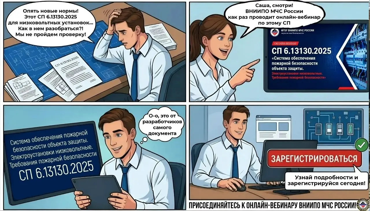 Чтобы не кусать локти...
Специально для вас ВНИИПО МЧС России запускает онлайн-вебинары по разъяснению последних изменений в нормативно-правовых актах по пожарной безопасности | Сетка — социальная сеть от hh.ru