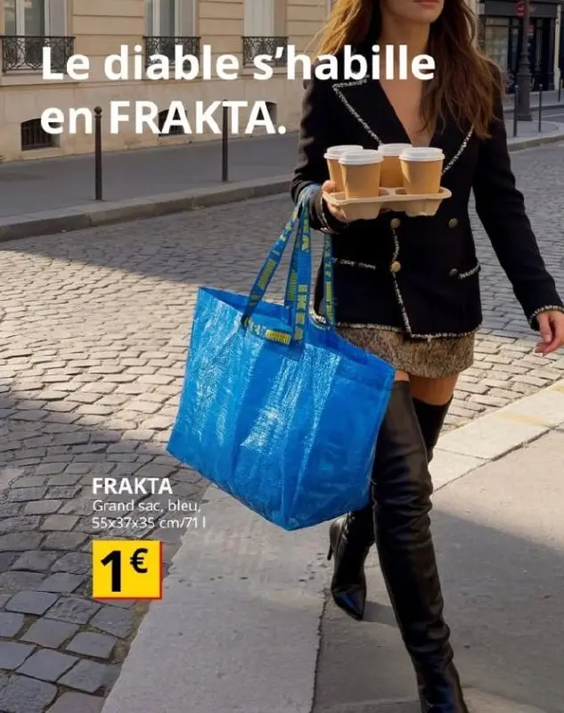 Забавный ситуатив от IKEA к премьере фильма «Дьявол носит Prada 2». Они использовали свою легендарную сумку FRAKTA и прямо заявили: «Дьявол носит FRAKTA» | Сетка — социальная сеть от hh.ru