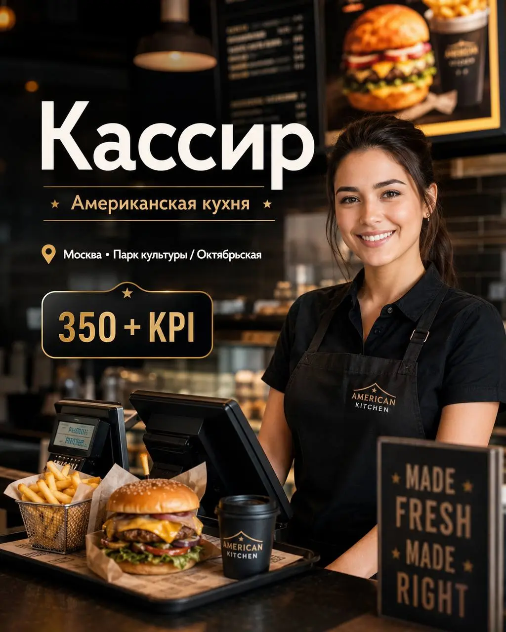 КАССИР
От 350₽/ч + kpi
корнер Американской кухни
• Москва, м. Парк культуры, Октябрьская
• Рестораны/Кафе
• +79053558335
Полное описание вакансии размещено в Телеграм и Макс | Сетка — социальная сеть от hh.ru