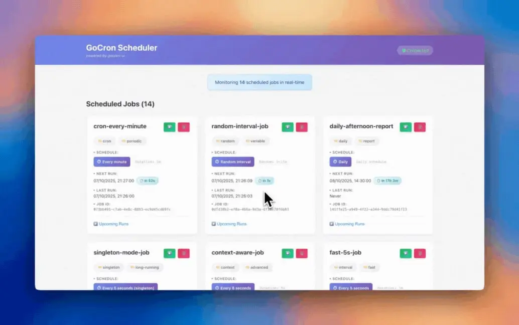 https://github.com/go-co-op/gocron
Если хочется по какой-то причине использовать golang как планировщик задач.
https://github.com/go-co-op/gocron-ui
А это - UI к нему | Сетка — социальная сеть от hh.ru