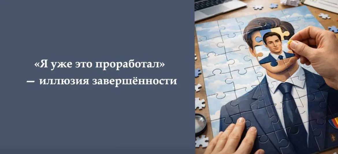✨ Знаете, фраза «я это уже проработал» часто звучит как финальная точка — будто тема закрыта, выводы сделаны, опыт успешно интегрирован в жизнь | Сетка — социальная сеть от hh.ru