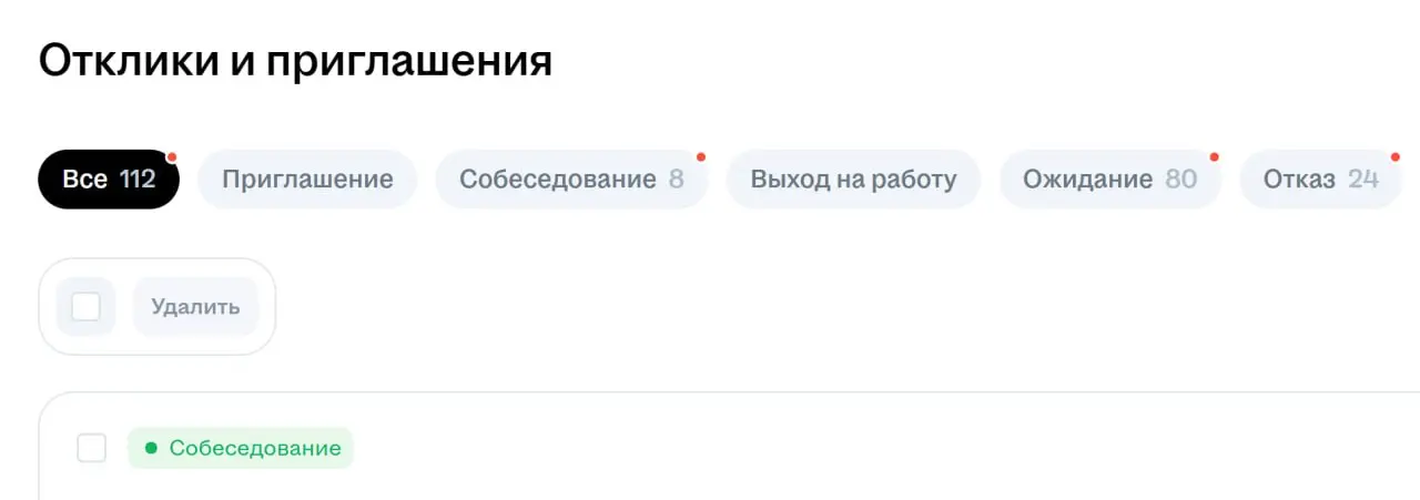 А между тем количество приглашений растет)
С 2х выросло до 8. Десяток работодателей взяли резюме на рассмотрение (у хх | Сетка — социальная сеть от hh.ru