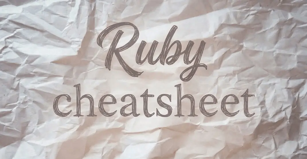Ruby cheatsheet | Сетка — социальная сеть от hh.ru