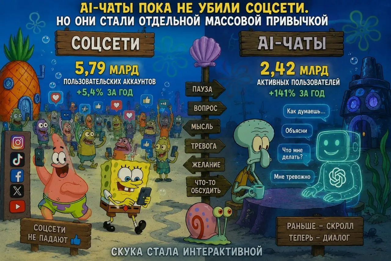 Раньше скучно — открываешь ленту.
Теперь у этой паузы появился собеседник | Сетка — социальная сеть от hh.ru