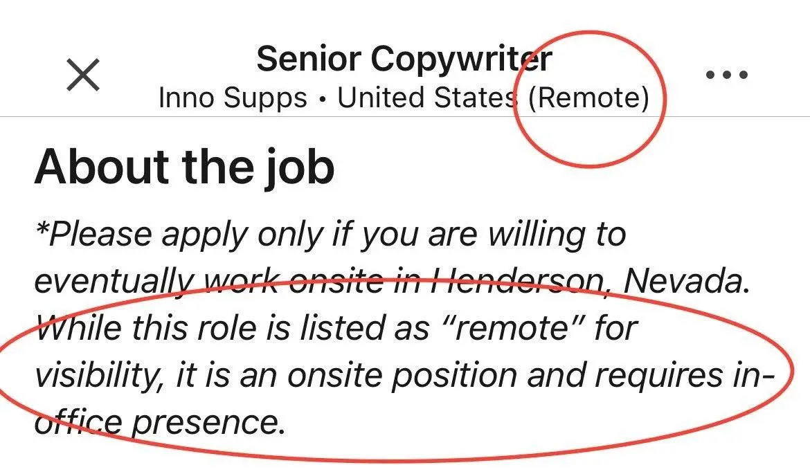 Ничего удивительного, это же эйчары
Американский производитель бадов ищет копирайтера на удаленку — по крайней мере, так может показаться, если вы просматриваете вакансию в списке
Но если зайти в опис... | Сетка — социальная сеть от hh.ru