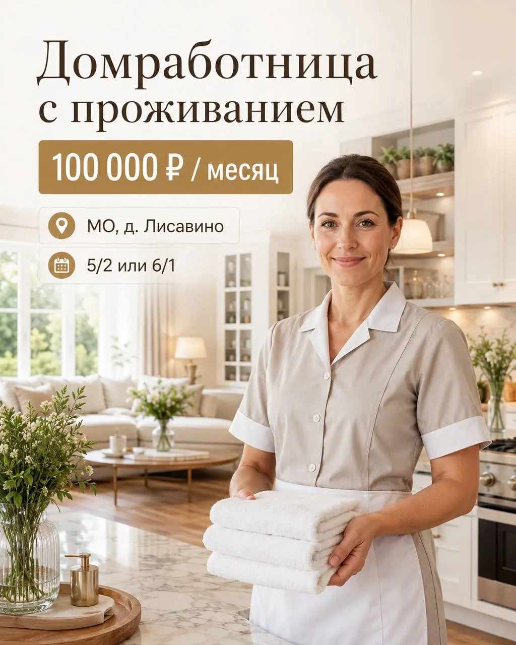 ДОМРАБОТНИЦА
От 100 000₽
Прямой работодатель
• МО, Истринский район, деревня Лисавино
• Клининг и бытовые услуги
• +79151110995
Полное описание вакансии размещено в Телеграм и Макс | Сетка — социальная сеть от hh.ru