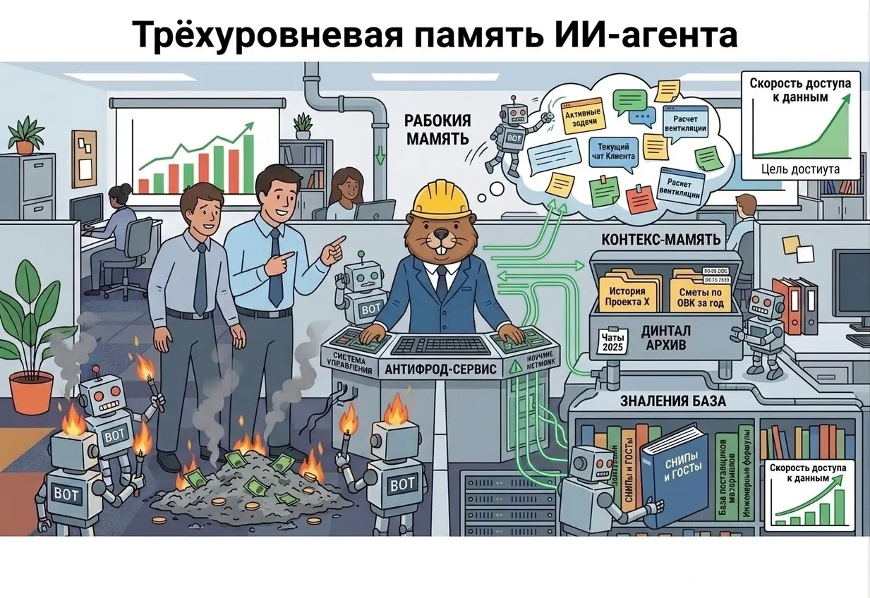 Трёхуровневая память ИИ-агента | Сетка — социальная сеть от hh.ru