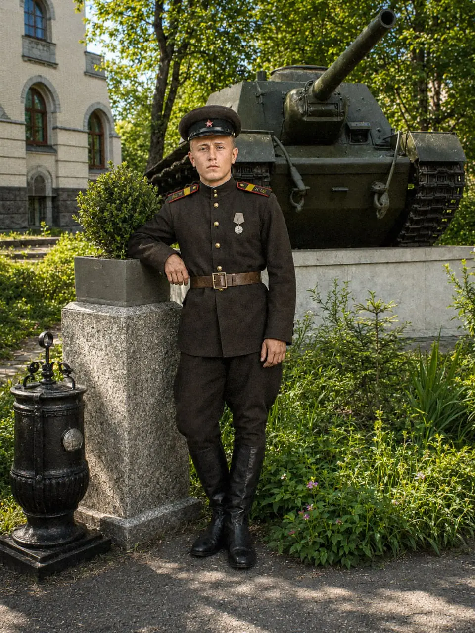 С Днём Победы! 🎆🎆🎆
У меня есть одна фотография. Дедушка стоит у танка, в форме, после училища. Молодой, серьёзный, почти не различимый на снимке. Бумага выцвела так, что лицо нужно угадывать | Сетка — социальная сеть от hh.ru
