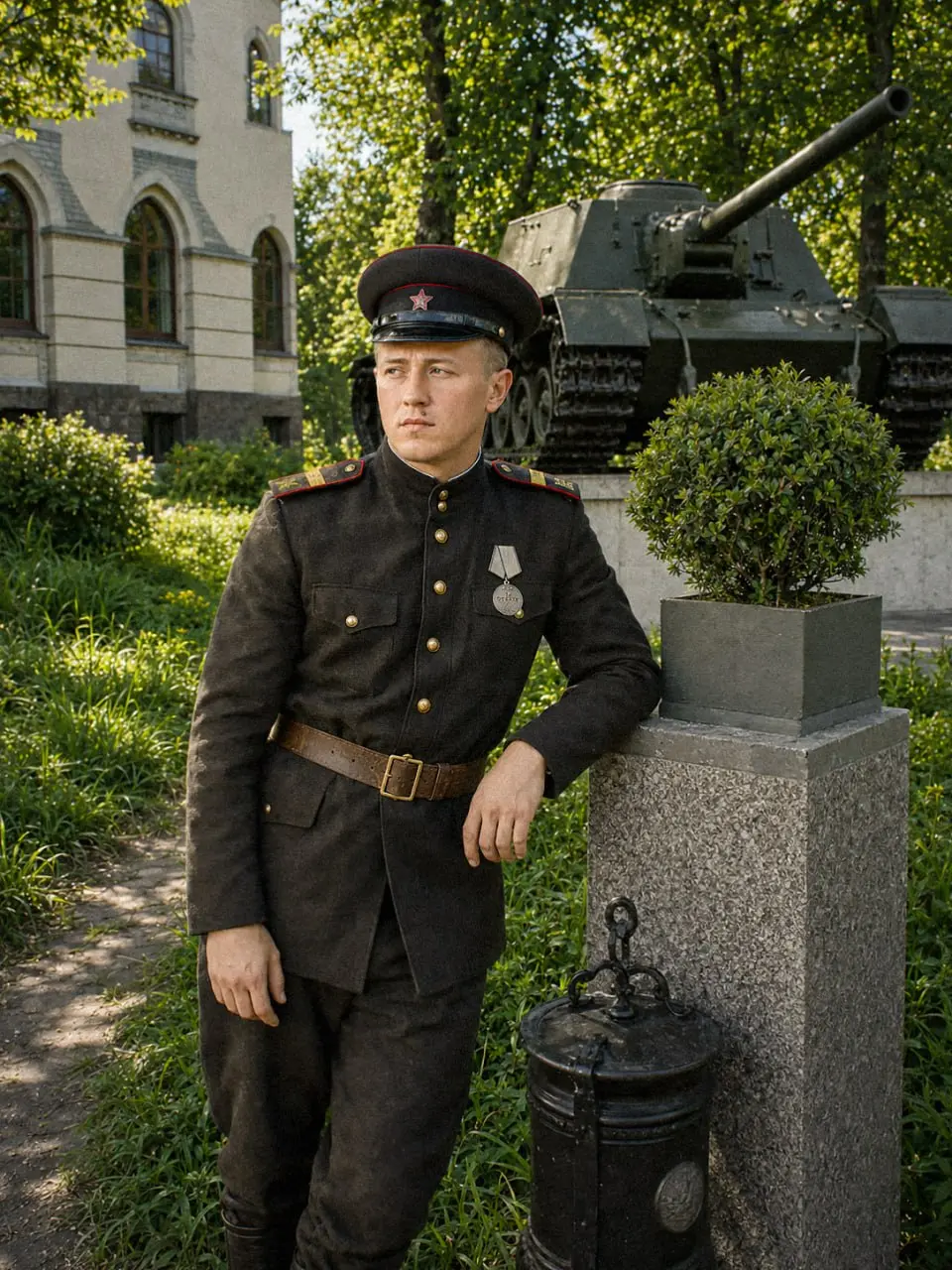 С Днём Победы! 🎆🎆🎆
У меня есть одна фотография. Дедушка стоит у танка, в форме, после училища. Молодой, серьёзный, почти не различимый на снимке. Бумага выцвела так, что лицо нужно угадывать | Сетка — социальная сеть от hh.ru