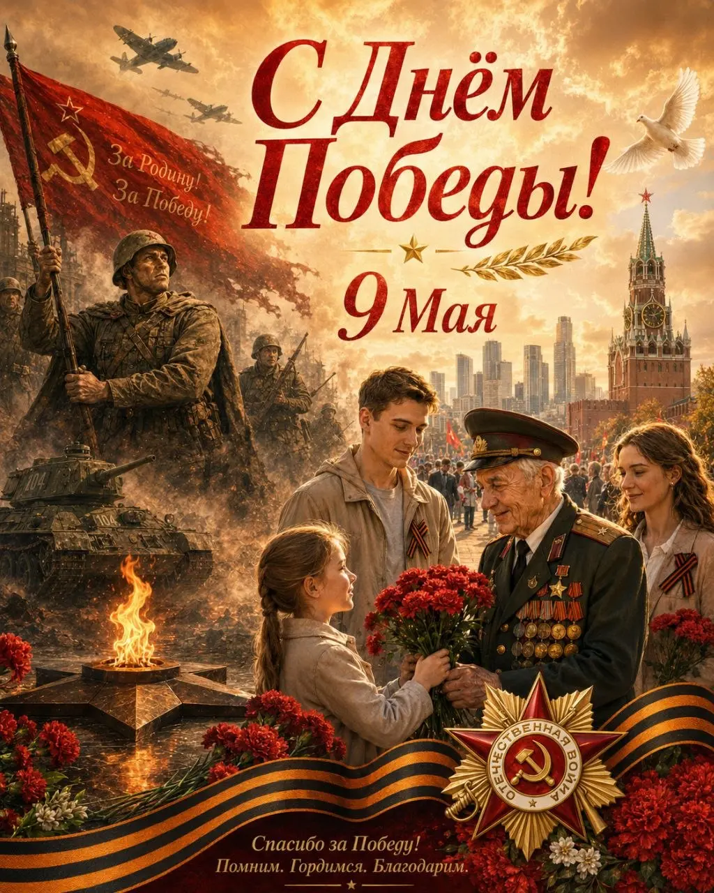 С Днем Победы, друзья! | Сетка — социальная сеть от hh.ru