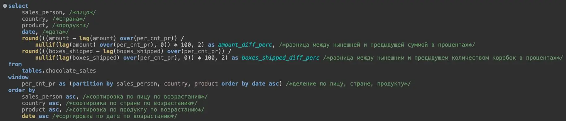 💻 От абсолютных чисел к процентам: как считать изменение в % между строками?
В прошлый раз мы считали абслютную разницу между продажами | Сетка — социальная сеть от hh.ru