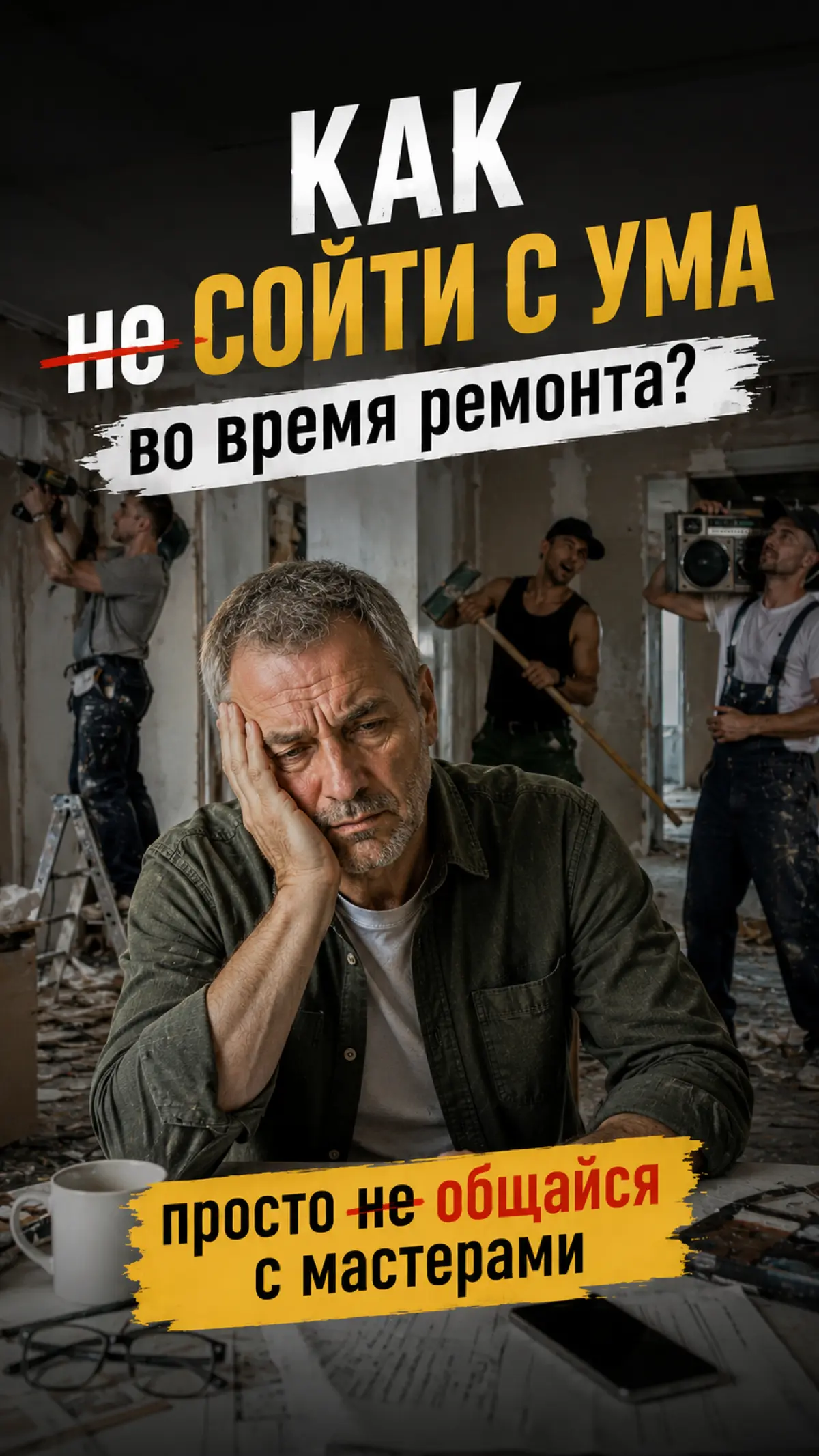 Ремонт в квартире- это психологический тест. И большинство его проваливают.
Электрик не знает что сделал сантехник. Сантехник не знает что сделал штукатур. Штукатур не берёт трубку | Сетка — социальная сеть от hh.ru