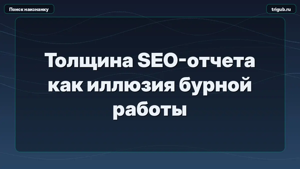 Толщина SEO-отчета как иллюзия бурной работы | Сетка — социальная сеть от hh.ru