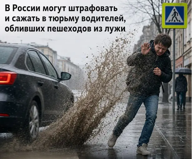 🚗💧 Обливание пешеходов из лужи могут признать хулиганством.
Водителям грозит до 1000 ₽ штрафа или до 15 суток ареста (если докажут умысел). Такое разъяснение дали в Общественной палате РФ. | Сетка — социальная сеть от hh.ru