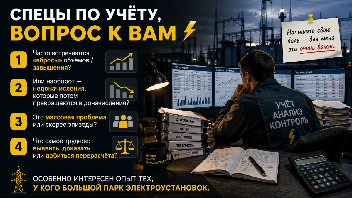 Вопрос к специалистам по учёту электроэнергии и энергетикам | Сетка — социальная сеть от hh.ru