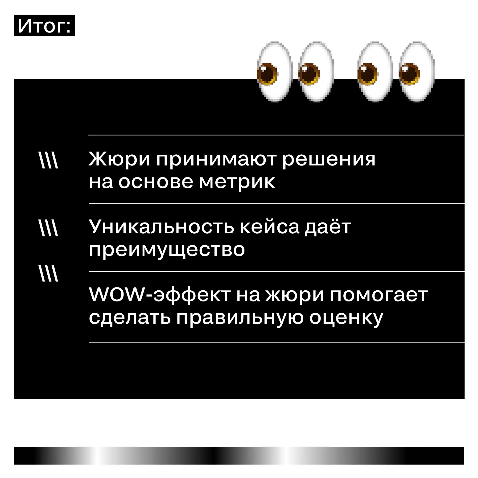 Как жюри принимает решение, когда кейсы одинаково сильные?
Кейсы набрали одинаковые баллы. Виральность есть, эффективность есть, новизна есть | Сетка — социальная сеть от hh.ru