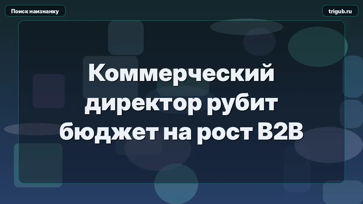 Коммерческий директор рубит бюджет на рост B2B | Сетка — социальная сеть от hh.ru