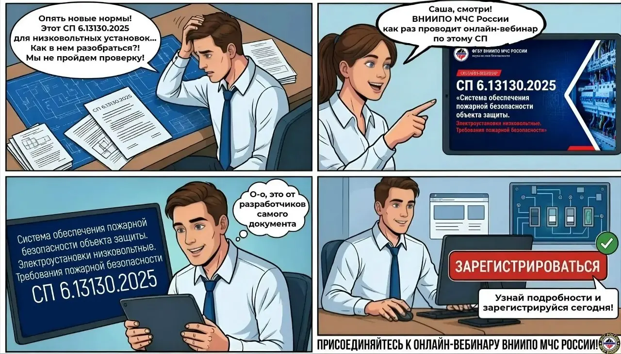 📣 ВНИИПО проведет вебинар про СП 6
ВНИИПО МЧС России запускает вебинары по разъяснению последних изменений в НПА по ПБ | Сетка — социальная сеть от hh.ru