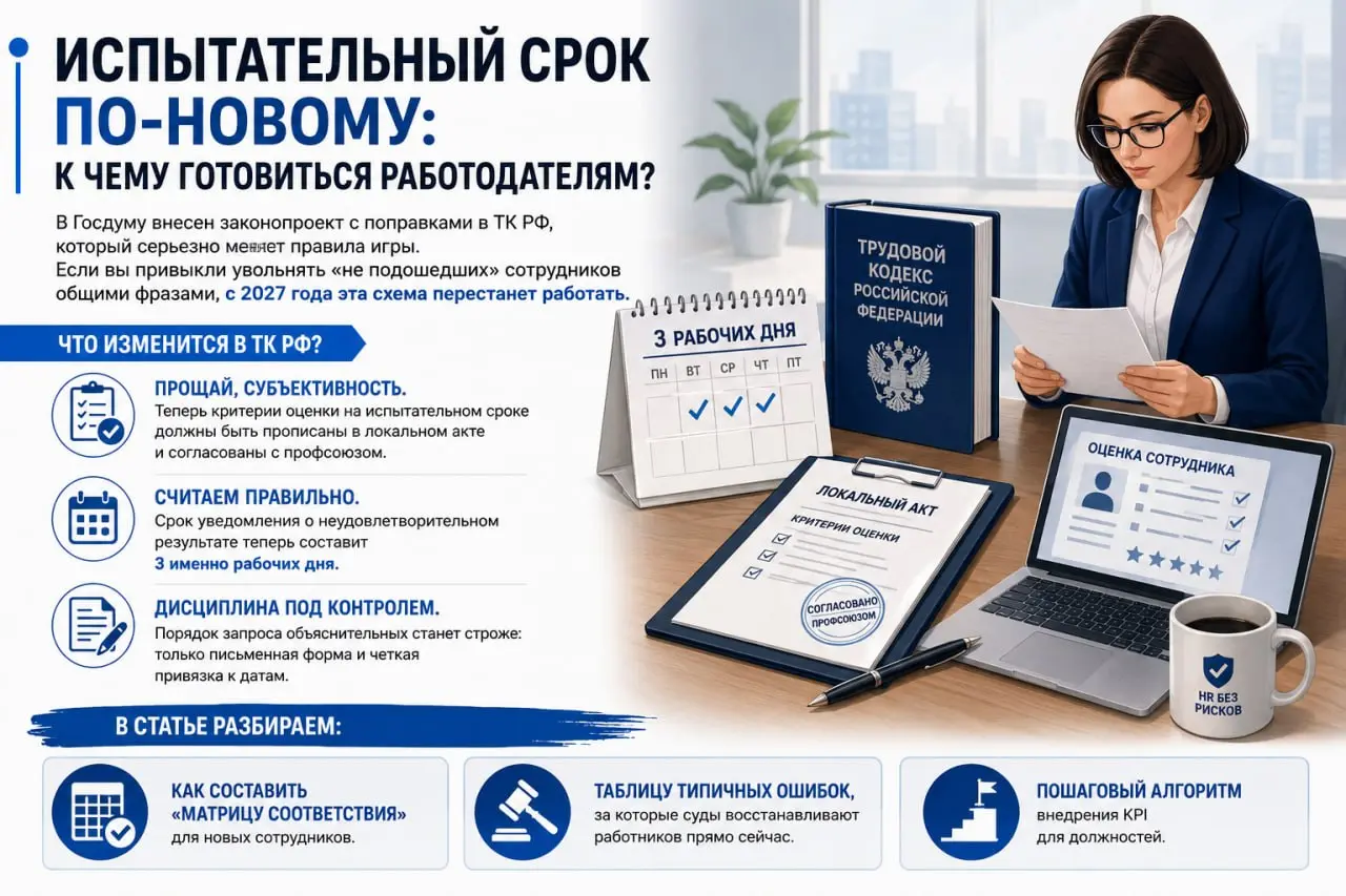 📱 Испытательный срок по-новому: к чему готовиться работодателям?
В Госдуму внесён законопроект с поправками в ТК РФ, который серьёзно меняет правила игры | Сетка — социальная сеть от hh.ru