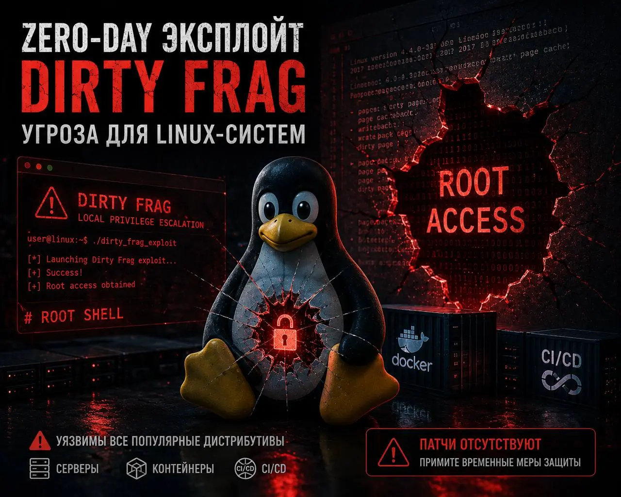 🪙 🐧 Обнаружен zero-day эксплойт Dirty Frag, угрожающий Linux-системам
В ядре Linux выявлена опасная уязвимость Dirty Frag | Сетка — социальная сеть от hh.ru