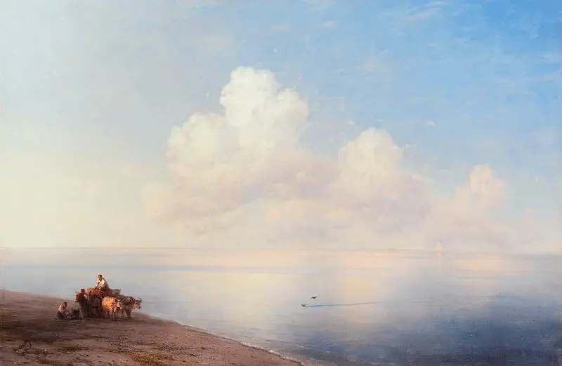 “Спокойное море“
Иван Айвазовский (1887)
Это интересно, потому что Айвазовского обычно вспоминают как мастера бурь, кораблекрушений и драматического моря | Сетка — социальная сеть от hh.ru