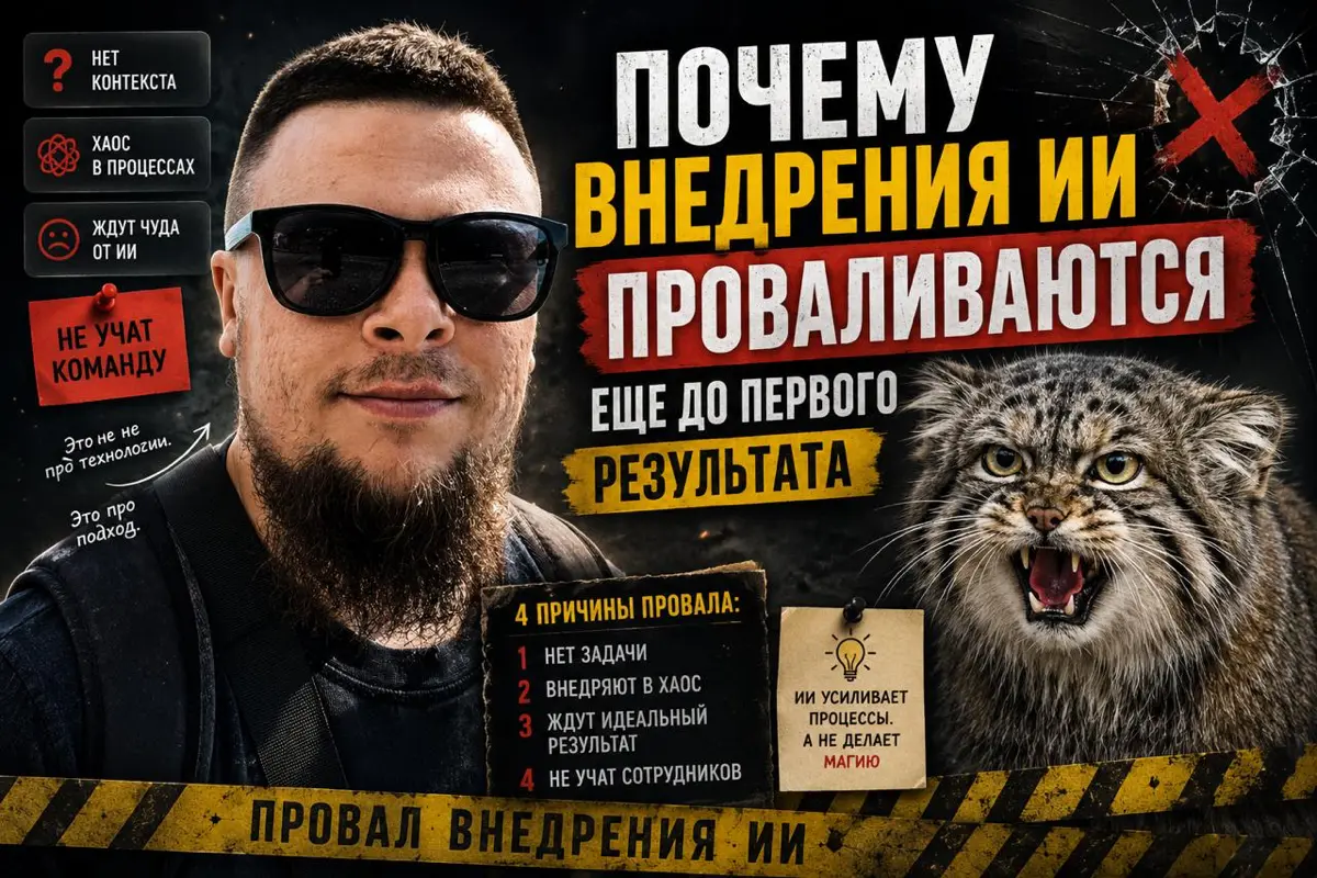 🔥Почему большинство внедрений ИИ проваливаются еще до первого результата
Сейчас почти каждая компания говорит про ИИ | Сетка — социальная сеть от hh.ru