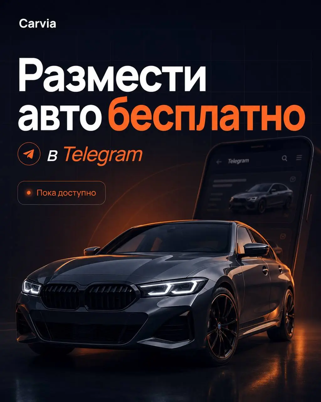 🚗 Продаёшь авто? Размести объявление бесплатно в Carvia!
Carvia — авторынок прямо в Telegram: без сайтов, скачиваний и долгих регистраций | Сетка — социальная сеть от hh.ru