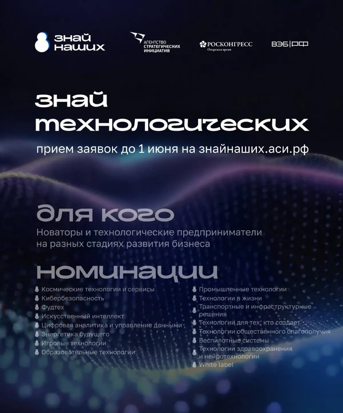 🚀 #ЗнайТехнологических — 16 новых номинаций, которые охватывают ключевые сегменты технологической экономики
Конкурс брендов «Знай наших» помогает предпринимателям заявить о себе, продвинуть свои проду... | Сетка — социальная сеть от hh.ru