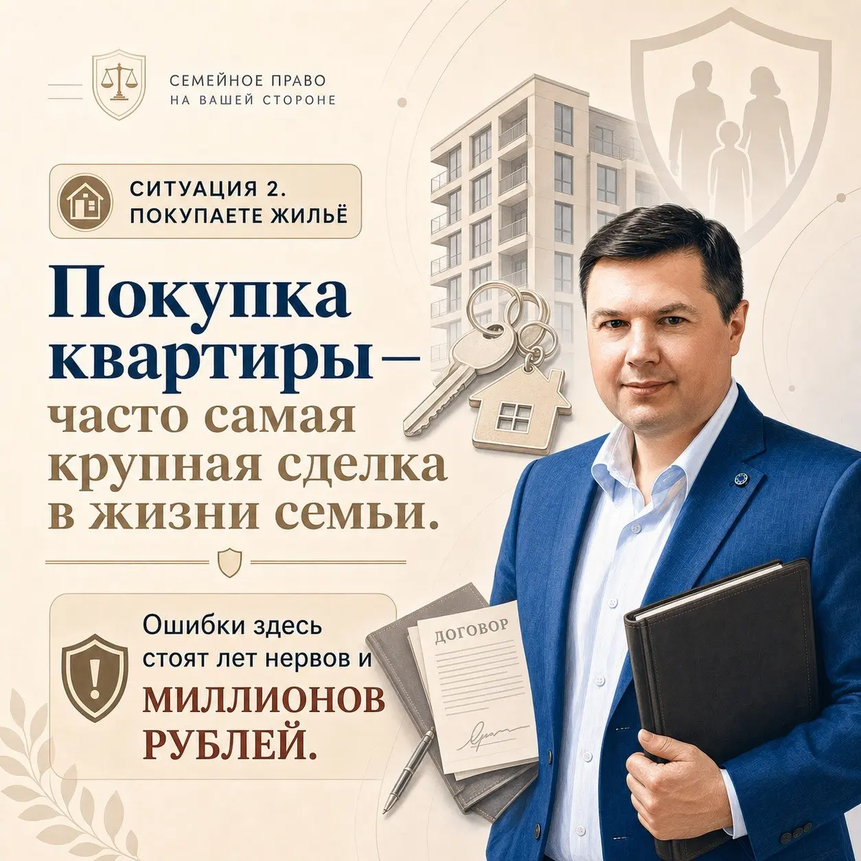 💍 Покупка квартиры, брачный договор, кредиты, пожилые родители…
Во всех этих историях семейный адвокат нужен не «когда всё уже плохо», а раньше — когда только появляются тревожные сигналы | Сетка — социальная сеть от hh.ru