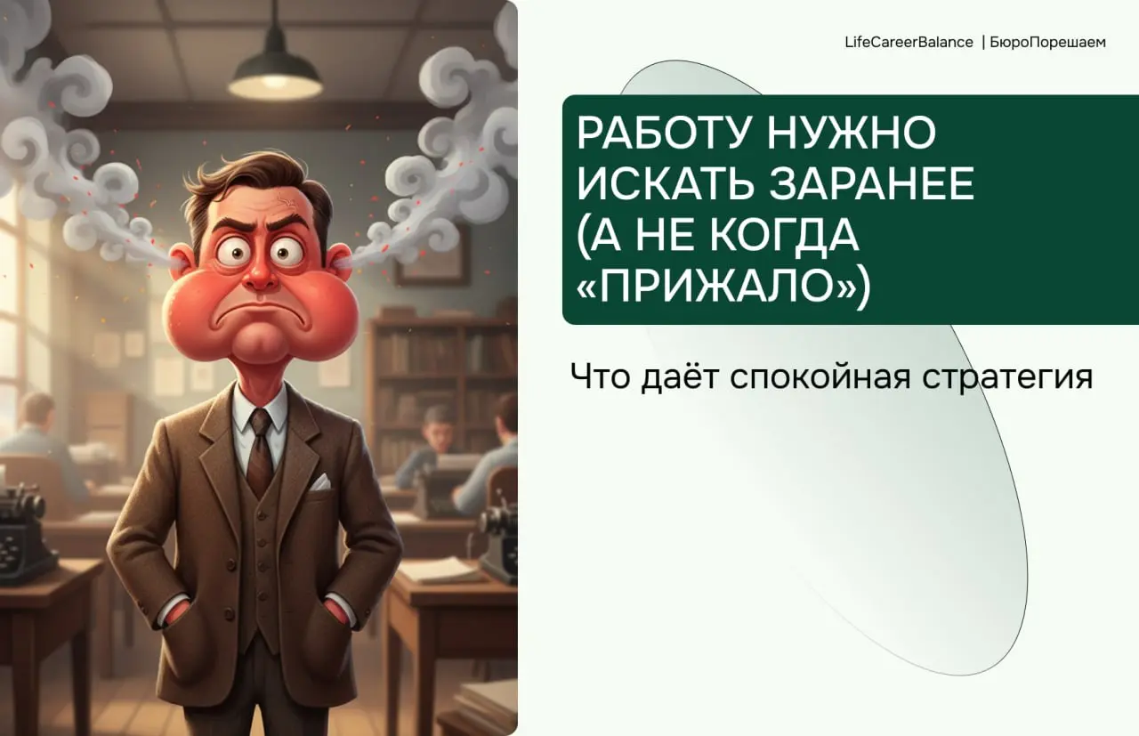 Искать работу, когда «прижало» - худшая карьерная стратегия
Как обычно все происходит: вы застреваете на одном рабочем месте, выгораете до пепла, и в один прекрасный день открываете сайт по поиску раб... | Сетка — социальная сеть от hh.ru