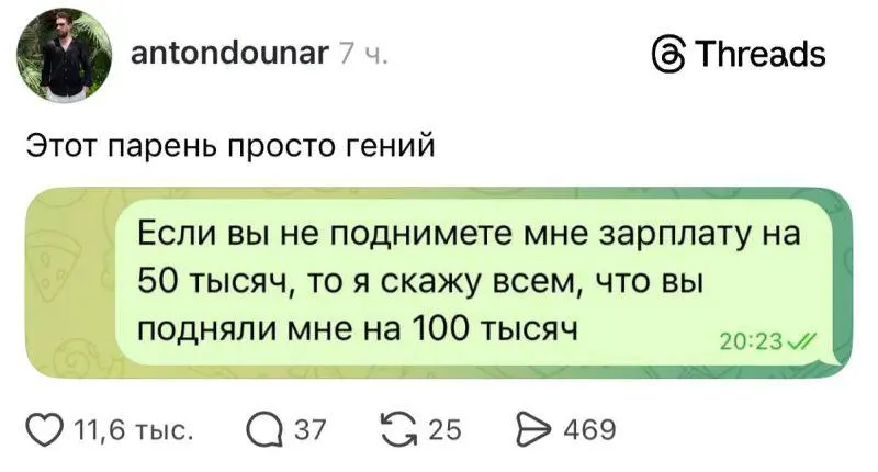 Вместо всех статей на тему «Как говорить с начальником о повышении зп»
А ведь сегодня вечер среды, который у нас всегда «маленькая пятница». Ура 🤔! | Сетка — социальная сеть от hh.ru