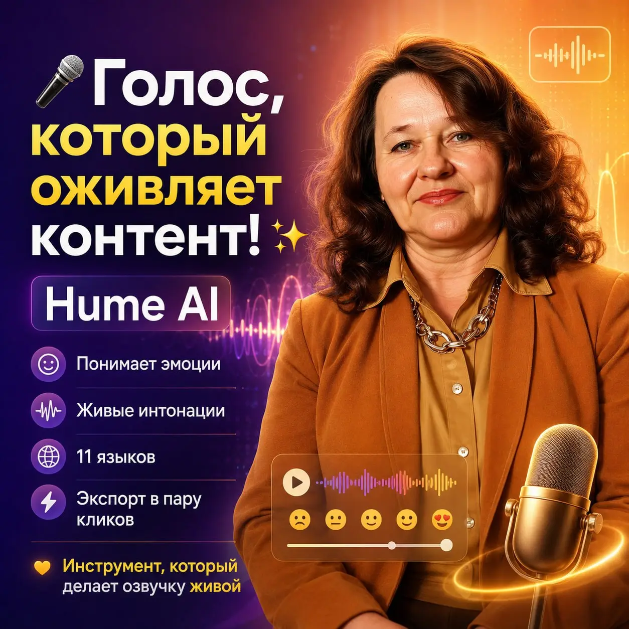 🎤 Голос, который оживляет контент! ✨
Представь себе ИИ, который понимает настроение 😎, точно подбирает паузы, интонации и эмоции | Сетка — социальная сеть от hh.ru
